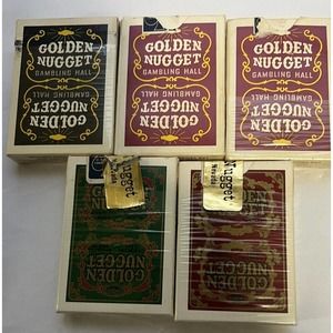 Golden Nugget Playing Cards Type 3 And 4 Black, Red , Green 70s-80s Casino Poker
